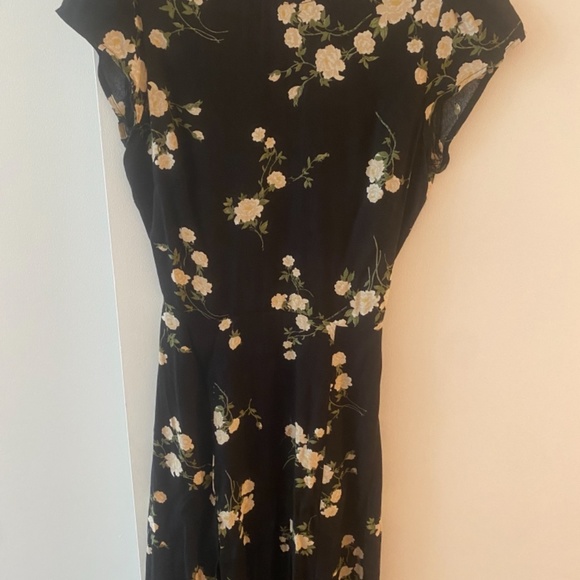 REFORMATION Rosella GAVIN Cap Sleeve Cutout Back High Slit Midi Dress - Picture 5 of 5